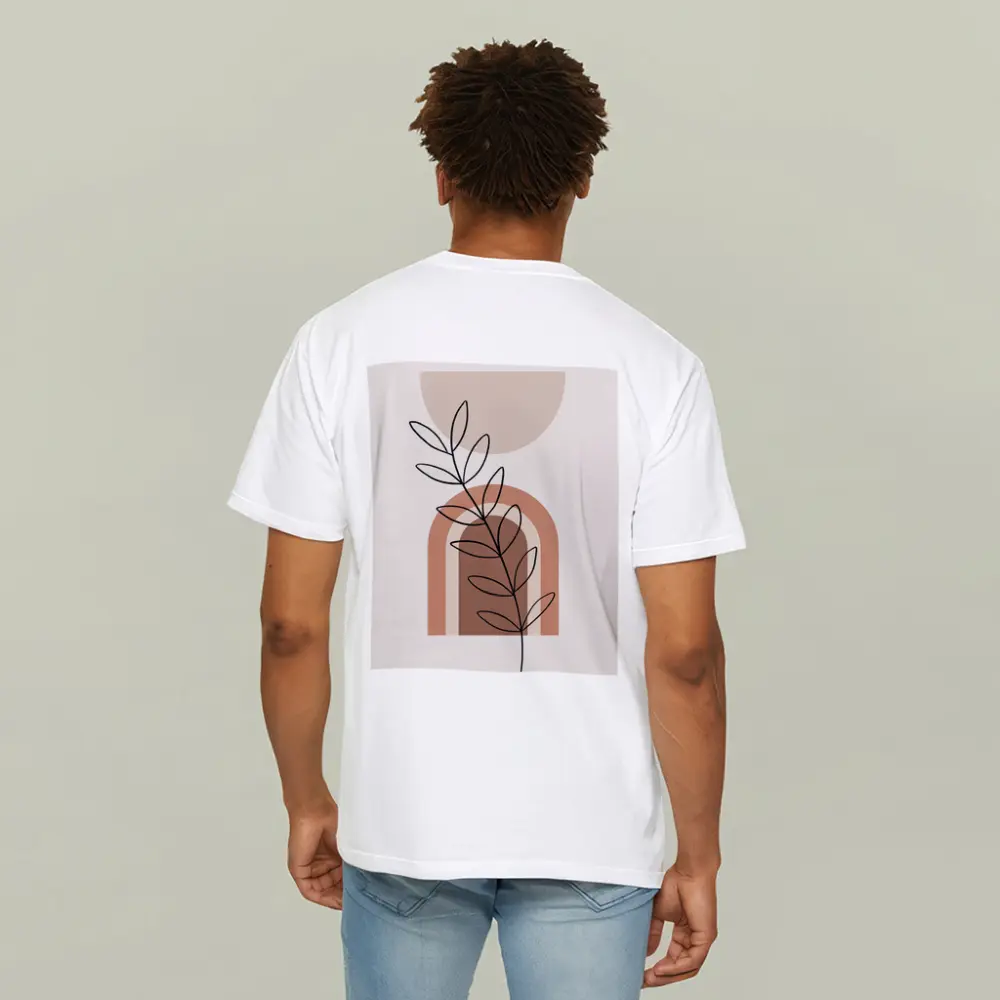 Boho Line Art Leaf Abstract Terracotta Arch – T-Shirts