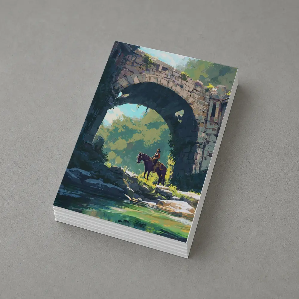 Rider on Horse Under Ancient Stone Arch – Postcards
