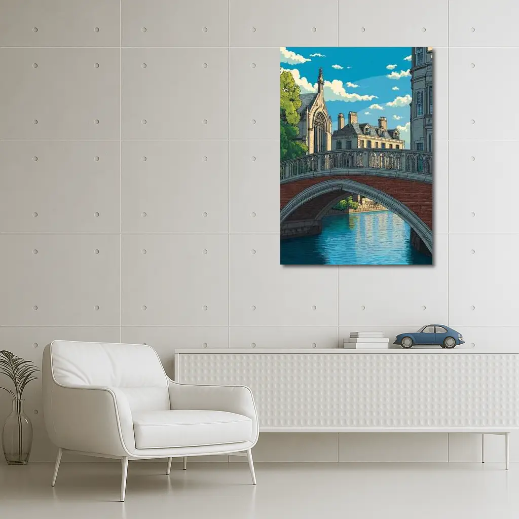 Bridge of Sighs Cambridge Pixel Art Style – Wall Art