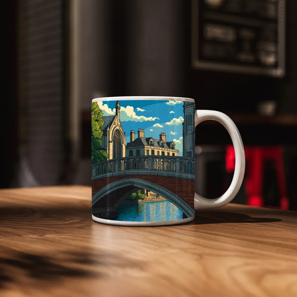 Bridge of Sighs Cambridge Pixel Art Style – Mugs