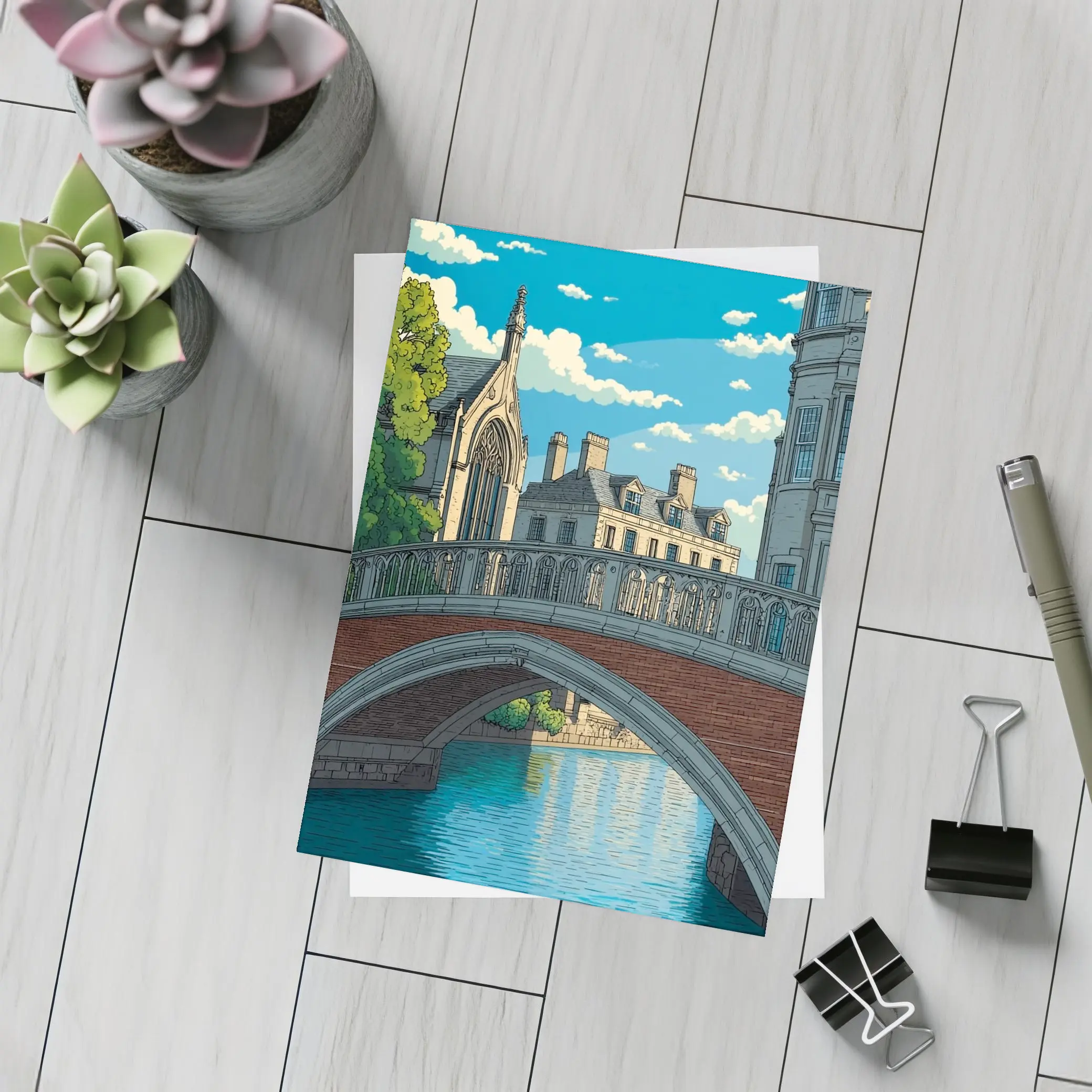 Bridge of Sighs Cambridge Pixel Art Style – Postcards