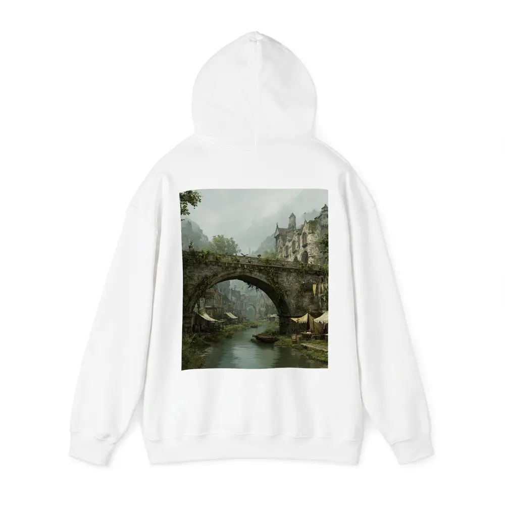 Medieval Fantasy Town Stone Bridge River – Hoodies