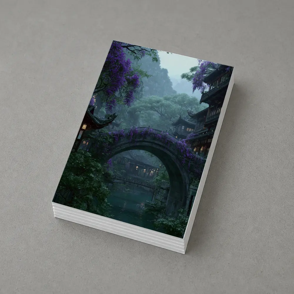 Ancient Stone Bridge Wisteria Chinese Village – Postcards