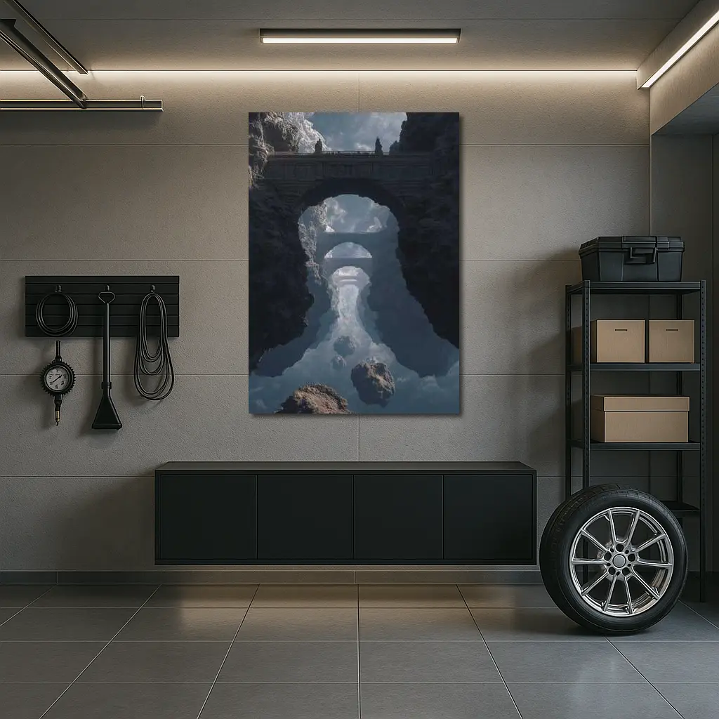 Surreal Stone Bridges Floating in Clouds – Wall Art