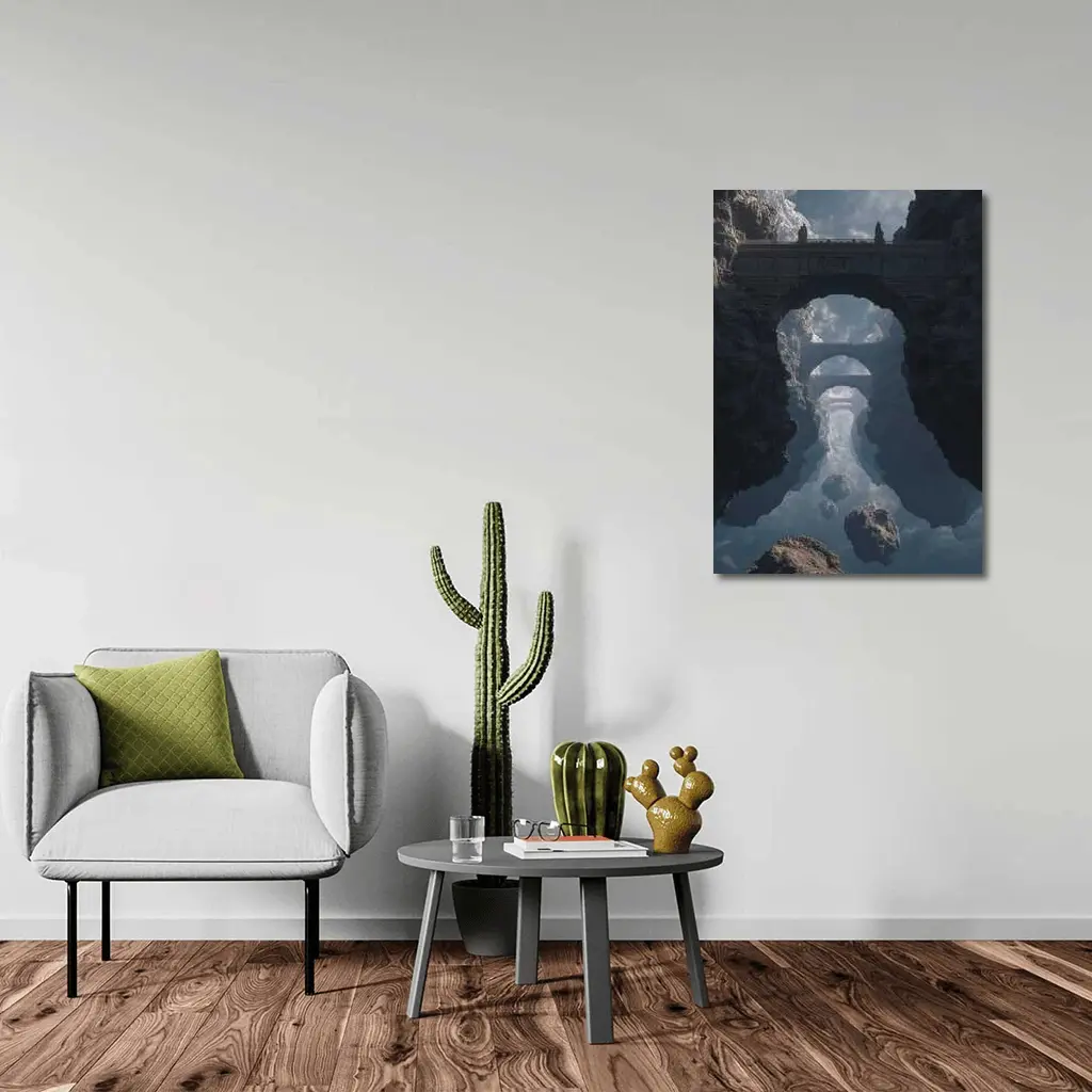 Surreal Stone Bridges Floating in Clouds – Wall Art