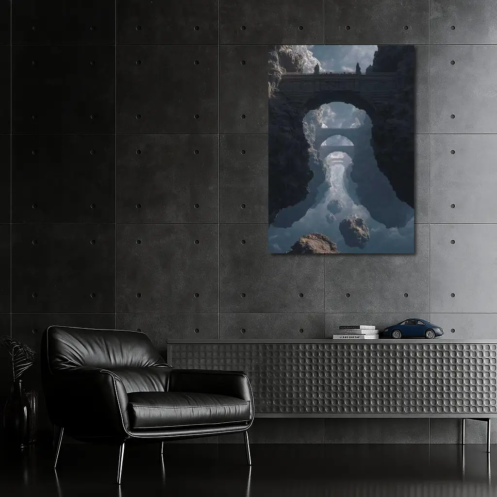 Surreal Stone Bridges Floating in Clouds – Wall Art