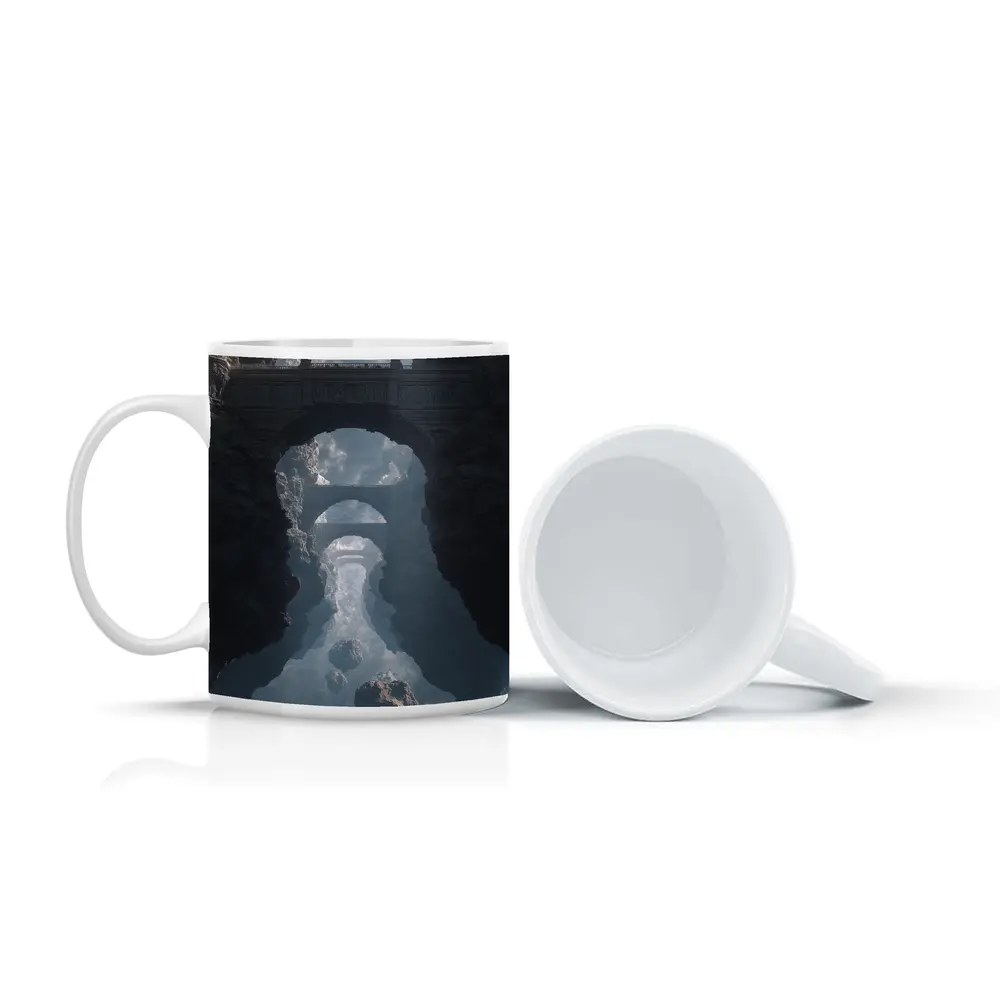 Surreal Stone Bridges Floating in Clouds – Mugs