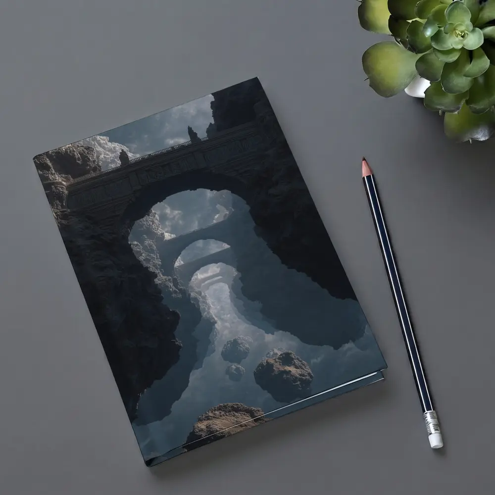 Surreal Stone Bridges Floating in Clouds – Notebooks
