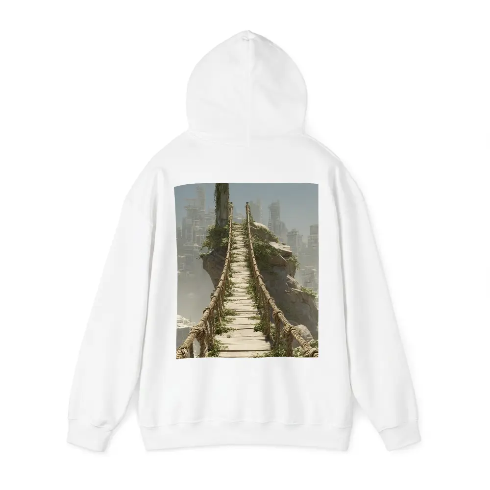 Rope Bridge Ruins Overgrown Post Apocalyptic City – Hoodies