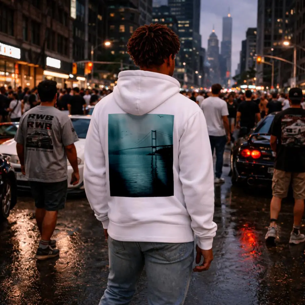 Bosphorus Bridge Istanbul Misty Blue Sky – Hoodies