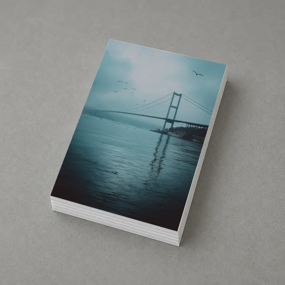Bosphorus Bridge Istanbul Misty Blue Sky – Postcards
