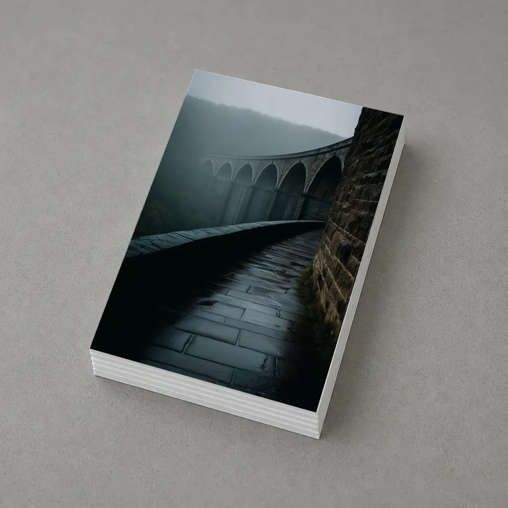 Stone Viaduct Bridge Foggy Misty Landscape – Postcards