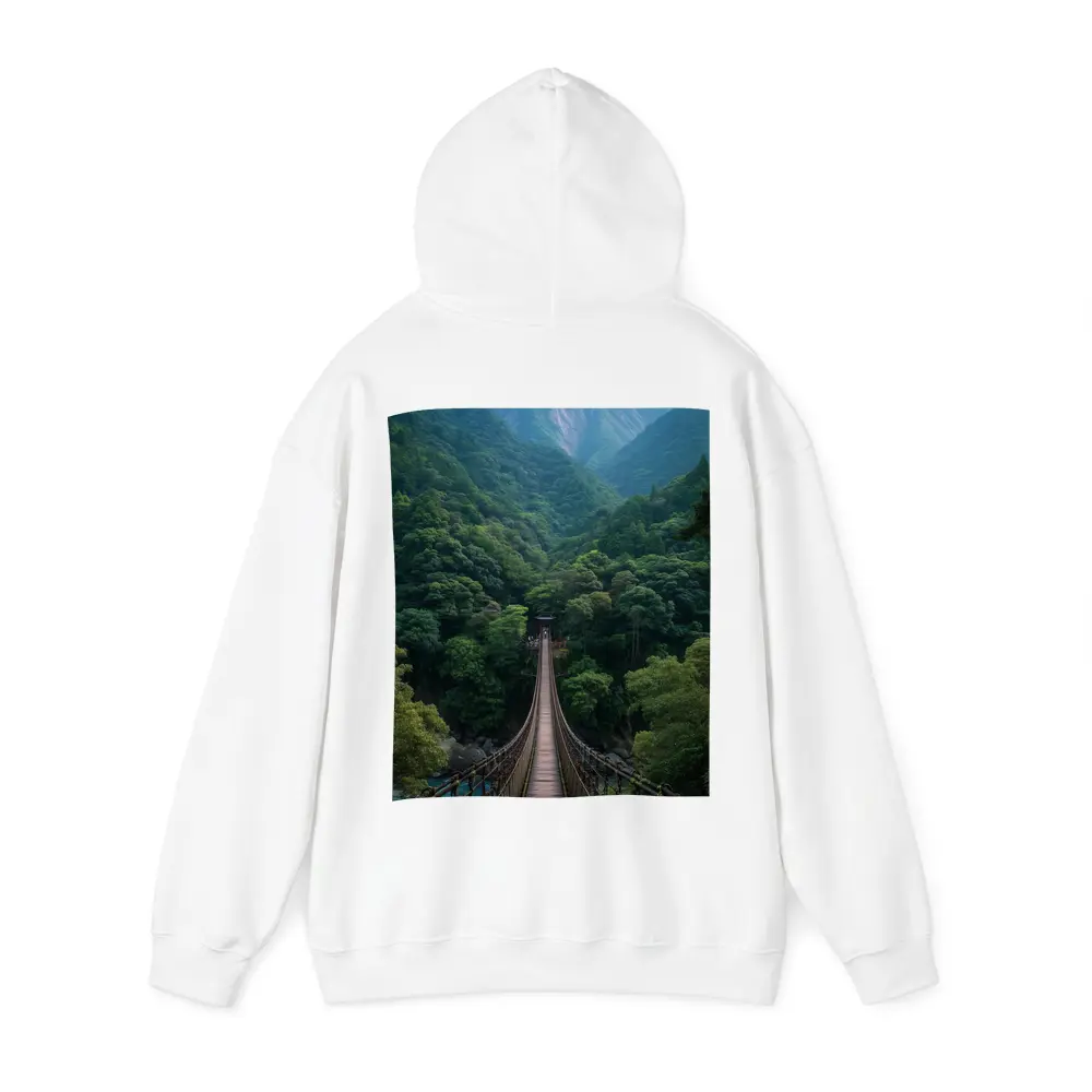 Wooden Suspension Bridge Green Mountain Forest – Hoodies