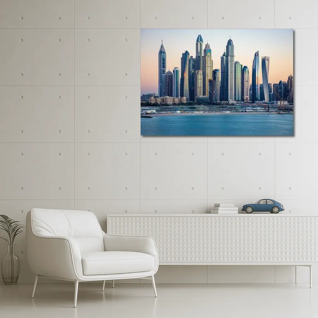 Dubai Marina Skyline at Sunset Dusk – Wall Art