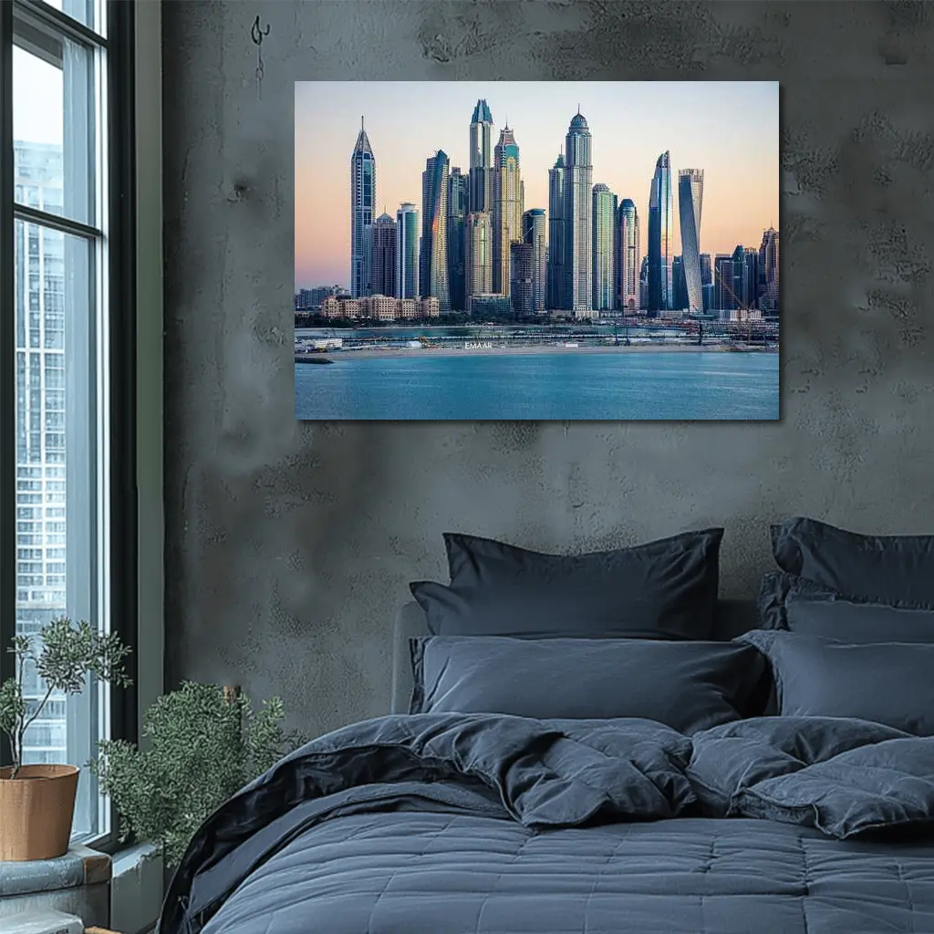 Dubai Marina Skyline at Sunset Dusk – Wall Art