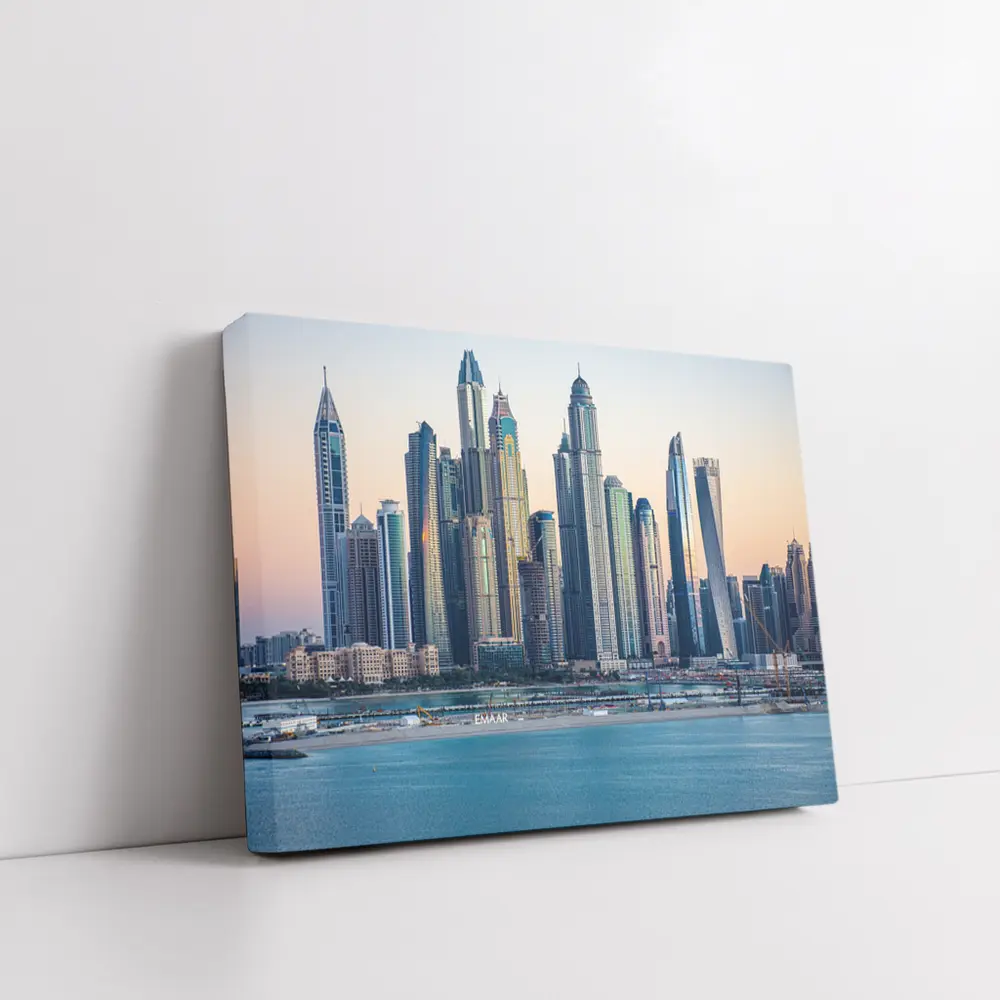 Dubai Marina Skyline at Sunset Dusk – Wall Art