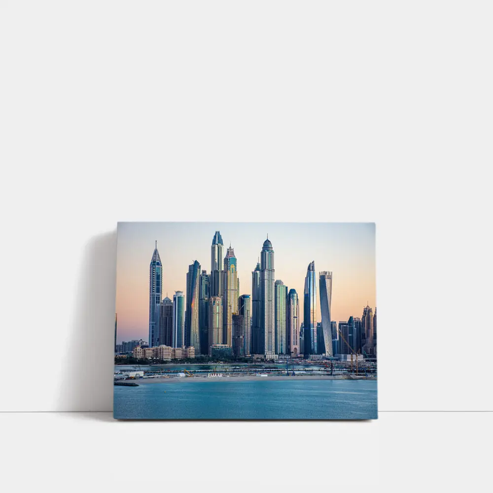 Dubai Marina Skyline at Sunset Dusk – Wall Art