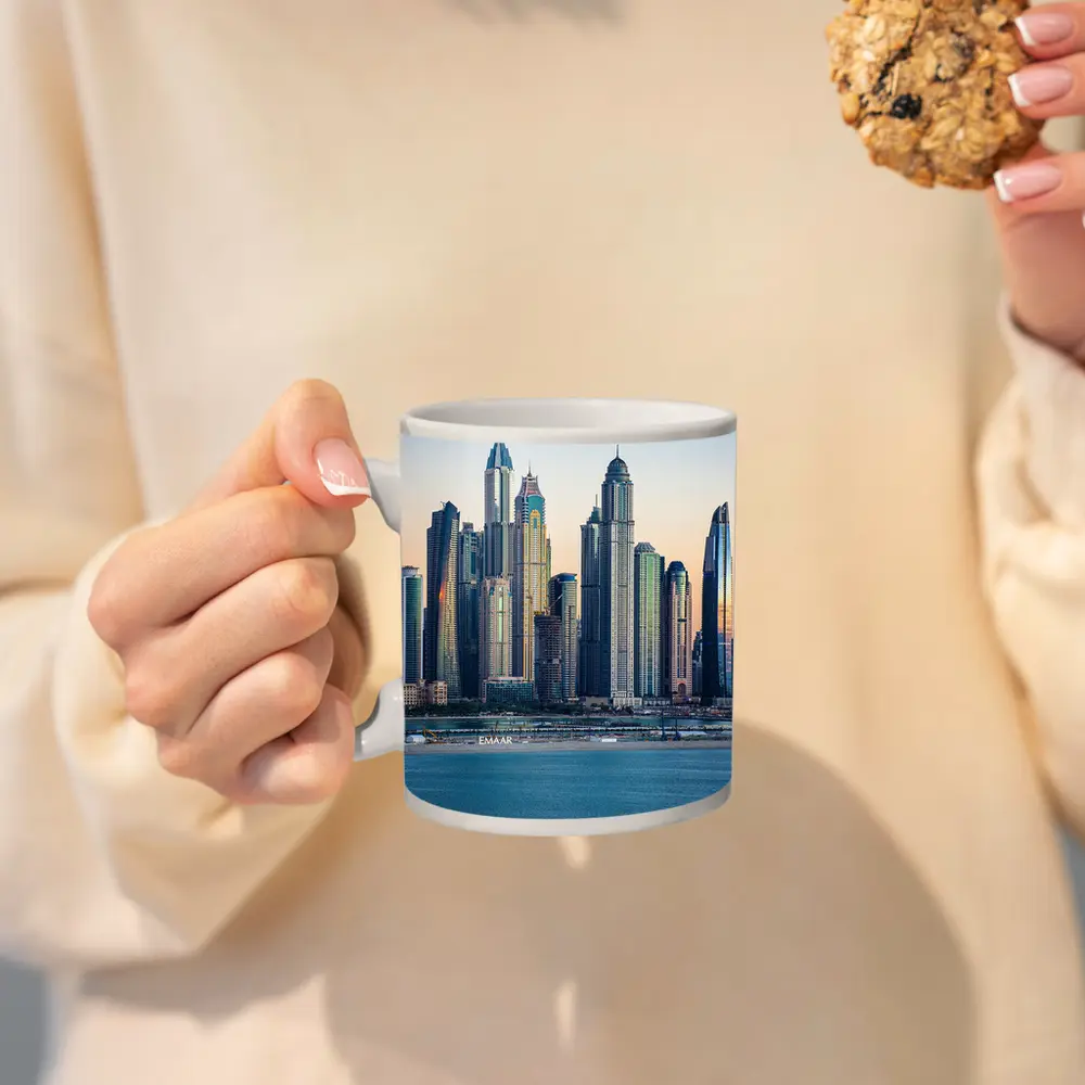 Dubai Marina Skyline at Sunset Dusk – Mugs