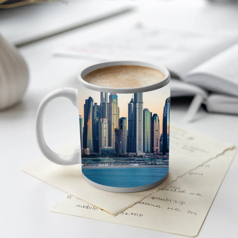 Dubai Marina Skyline at Sunset Dusk – Mugs
