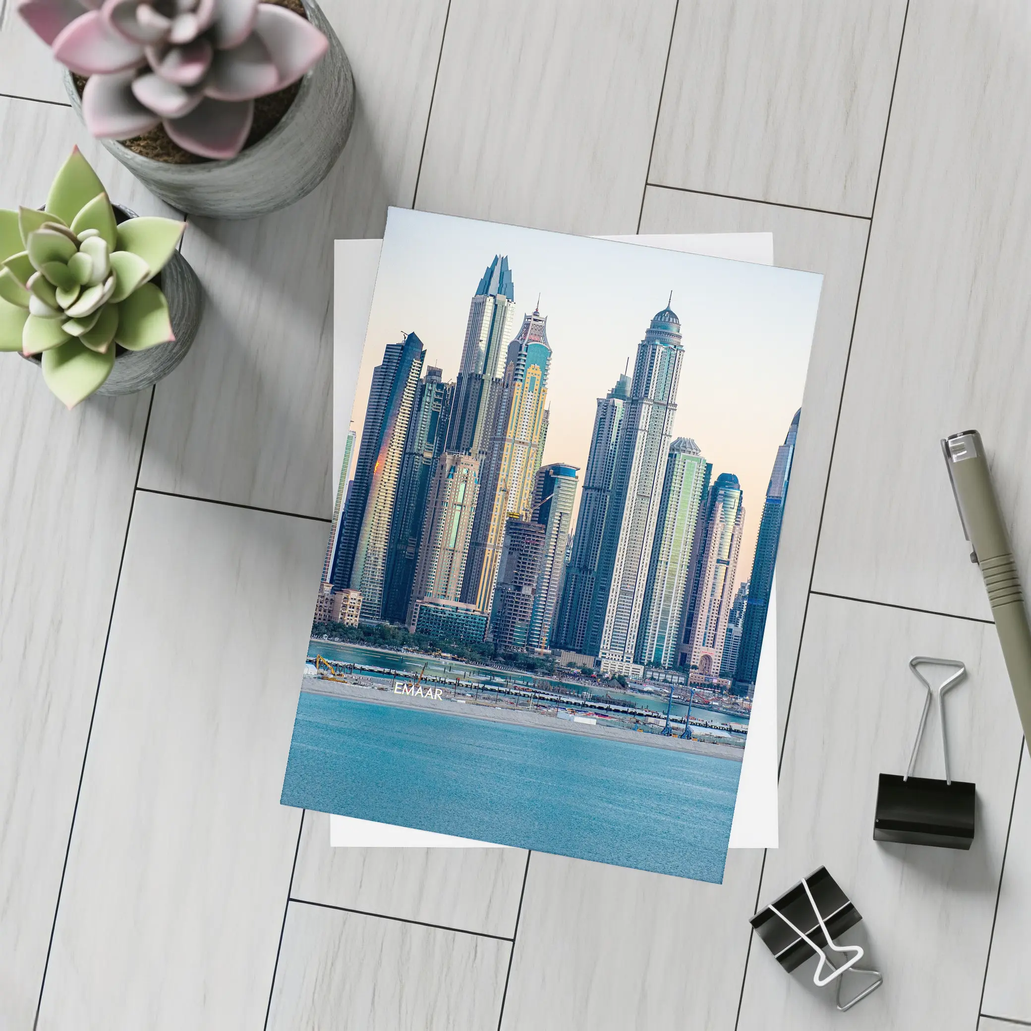 Dubai Marina Skyline at Sunset Dusk – Postcards