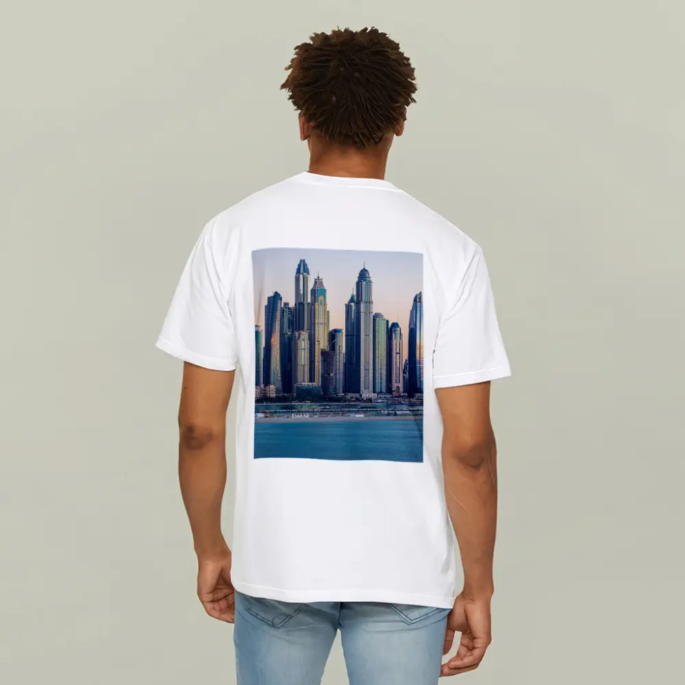Dubai Marina Skyline at Sunset Dusk – T-Shirts