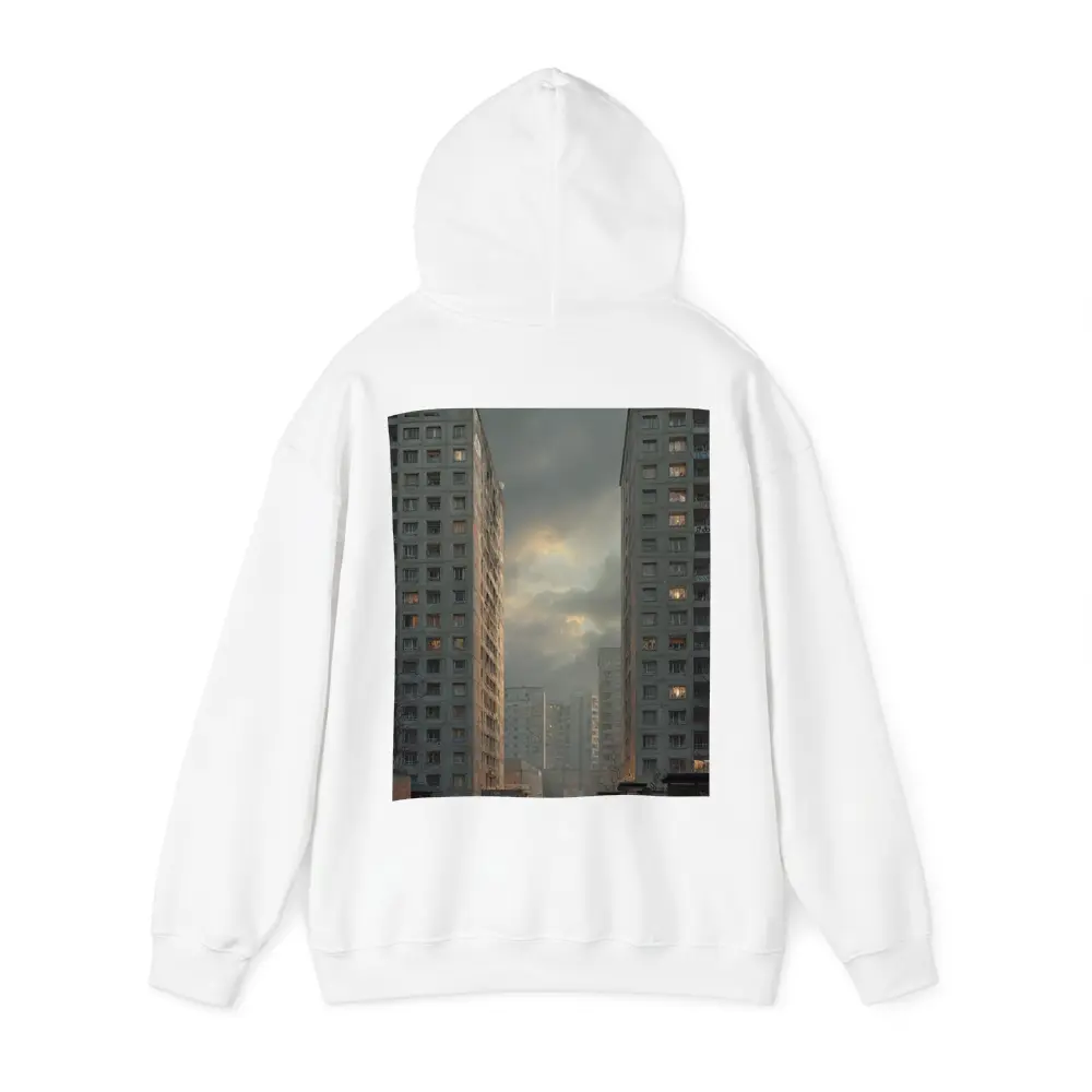 Soviet Brutalist Housing Blocks Overcast Sky – Hoodies