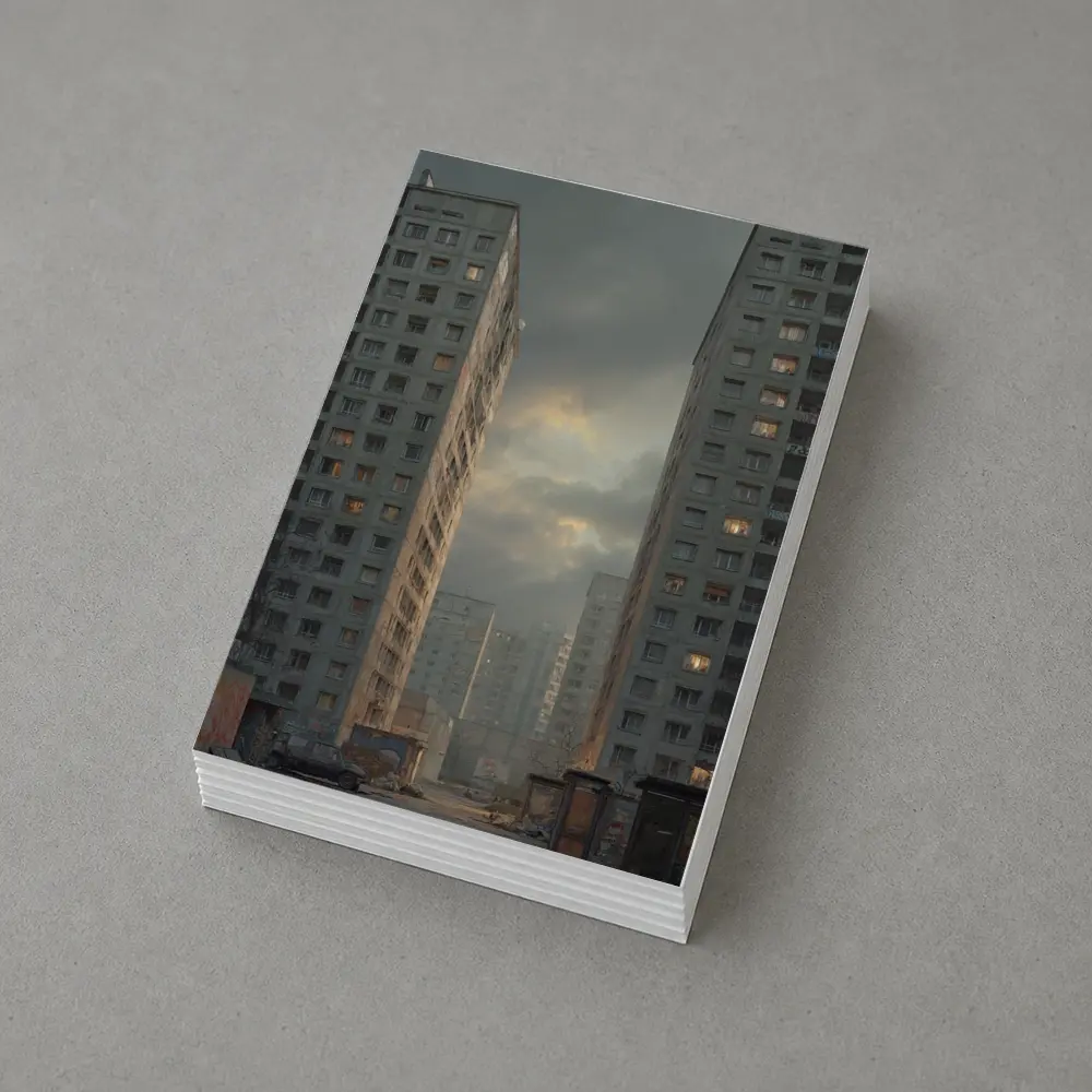 Soviet Brutalist Housing Blocks Overcast Sky – Postcards