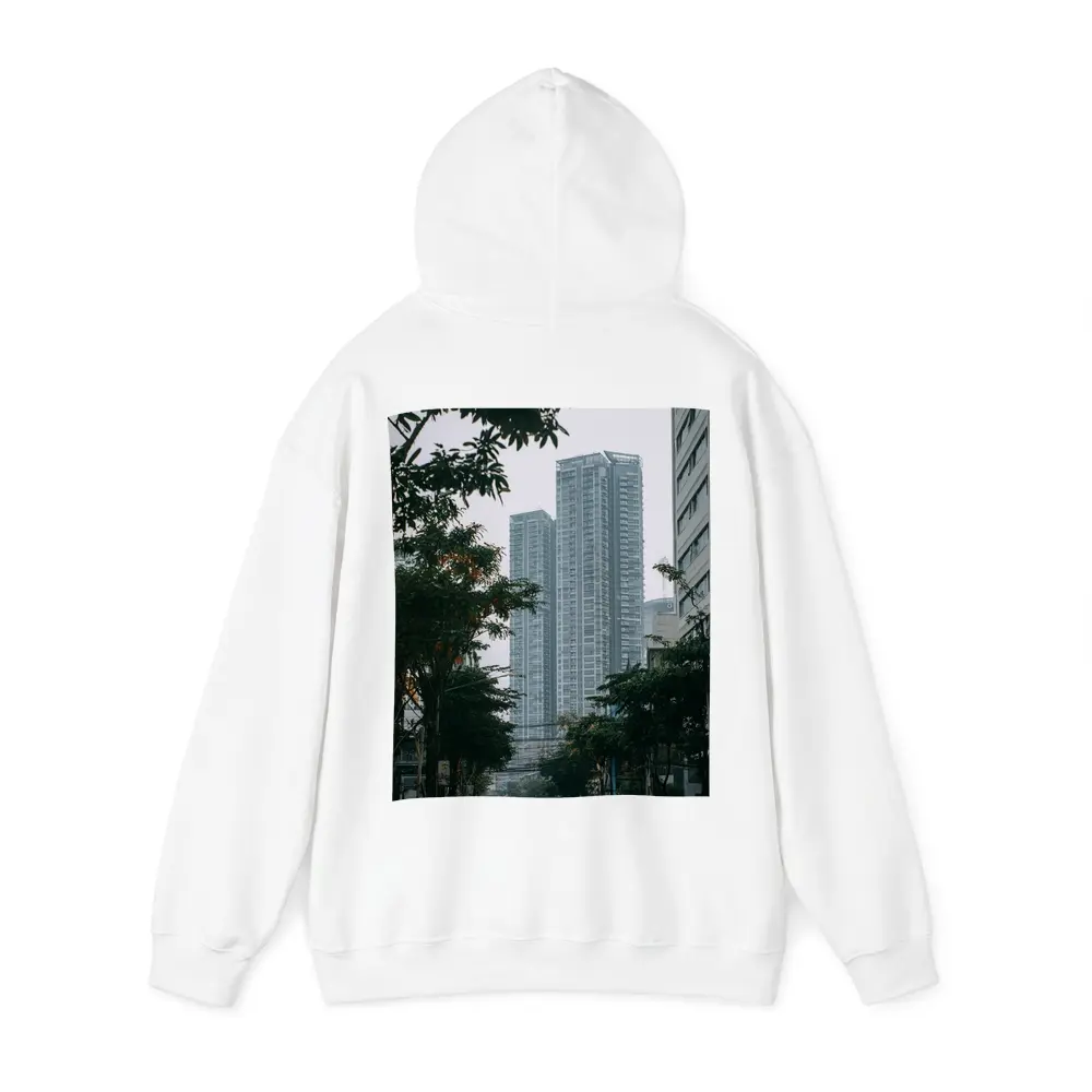 City Street High Rise Towers Overcast Sky – Hoodies