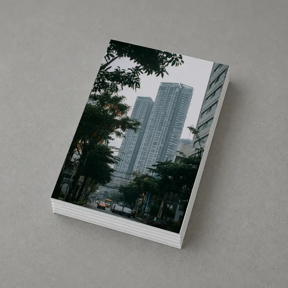 City Street High Rise Towers Overcast Sky – Postcards