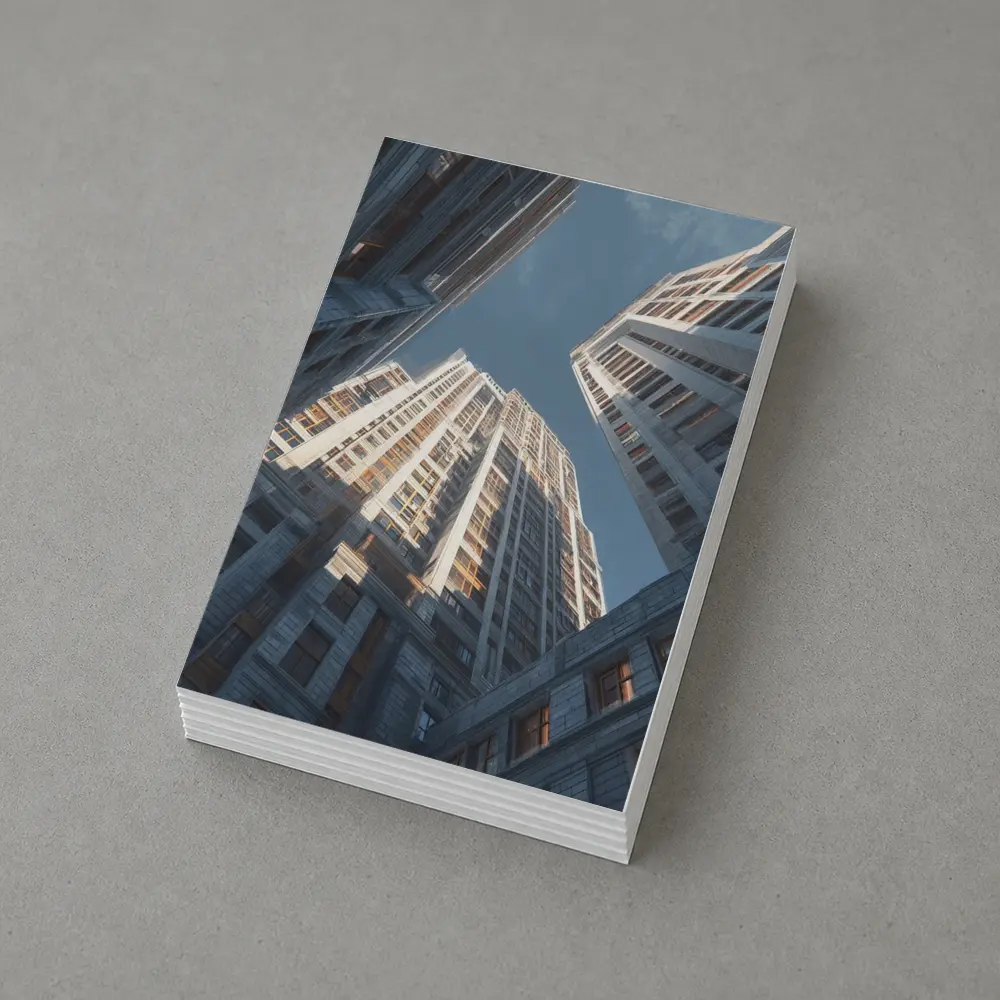 Looking Up Between Gray City Skyscrapers – Postcards