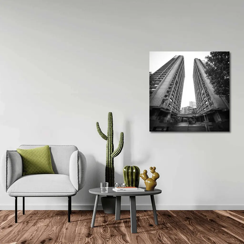 Brutalist Tower Blocks Black White Architecture – Wall Art