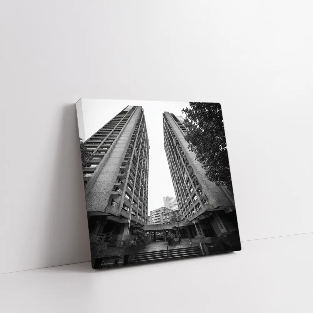 Brutalist Tower Blocks Black White Architecture – Wall Art