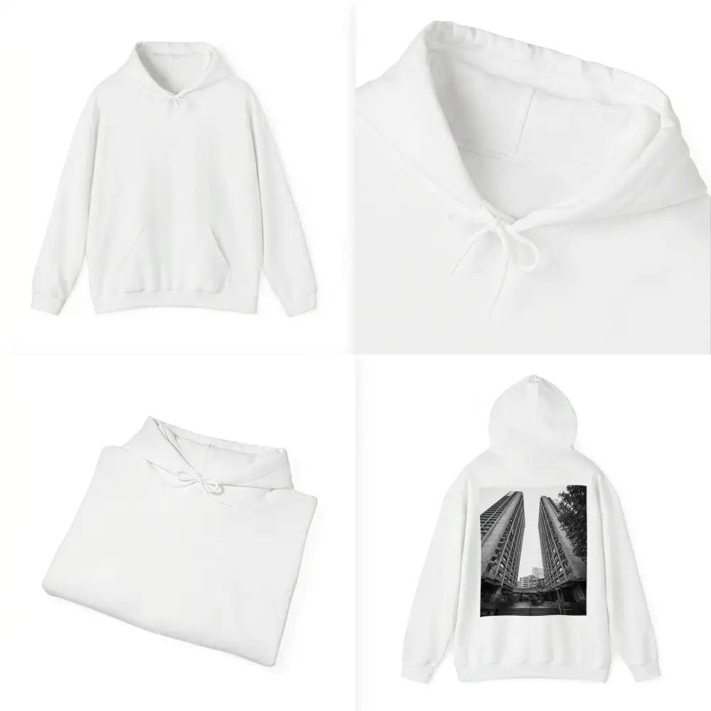 Brutalist Tower Blocks Black White Architecture – Hoodies