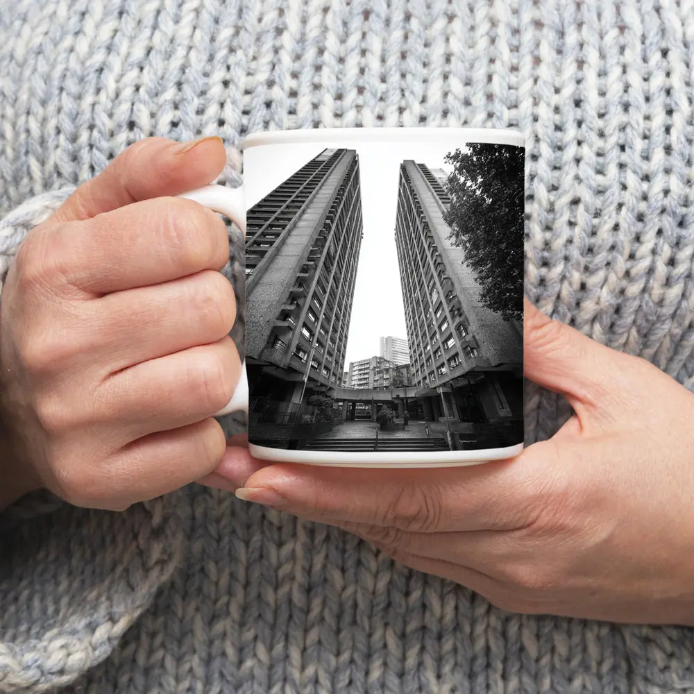 Brutalist Tower Blocks Black White Architecture – Mugs