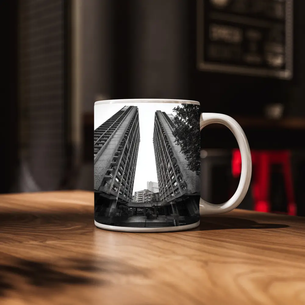 Brutalist Tower Blocks Black White Architecture – Mugs
