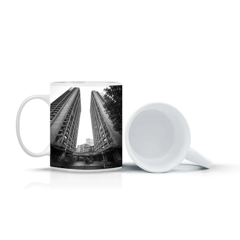 Brutalist Tower Blocks Black White Architecture – Mugs