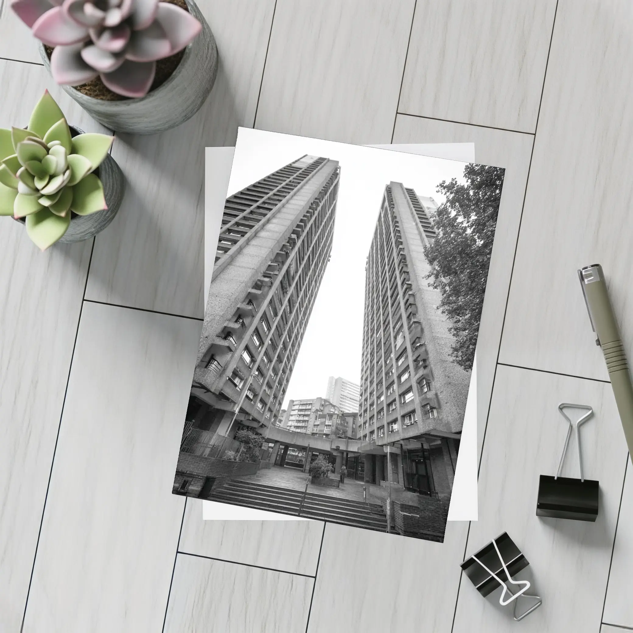Brutalist Tower Blocks Black White Architecture – Postcards