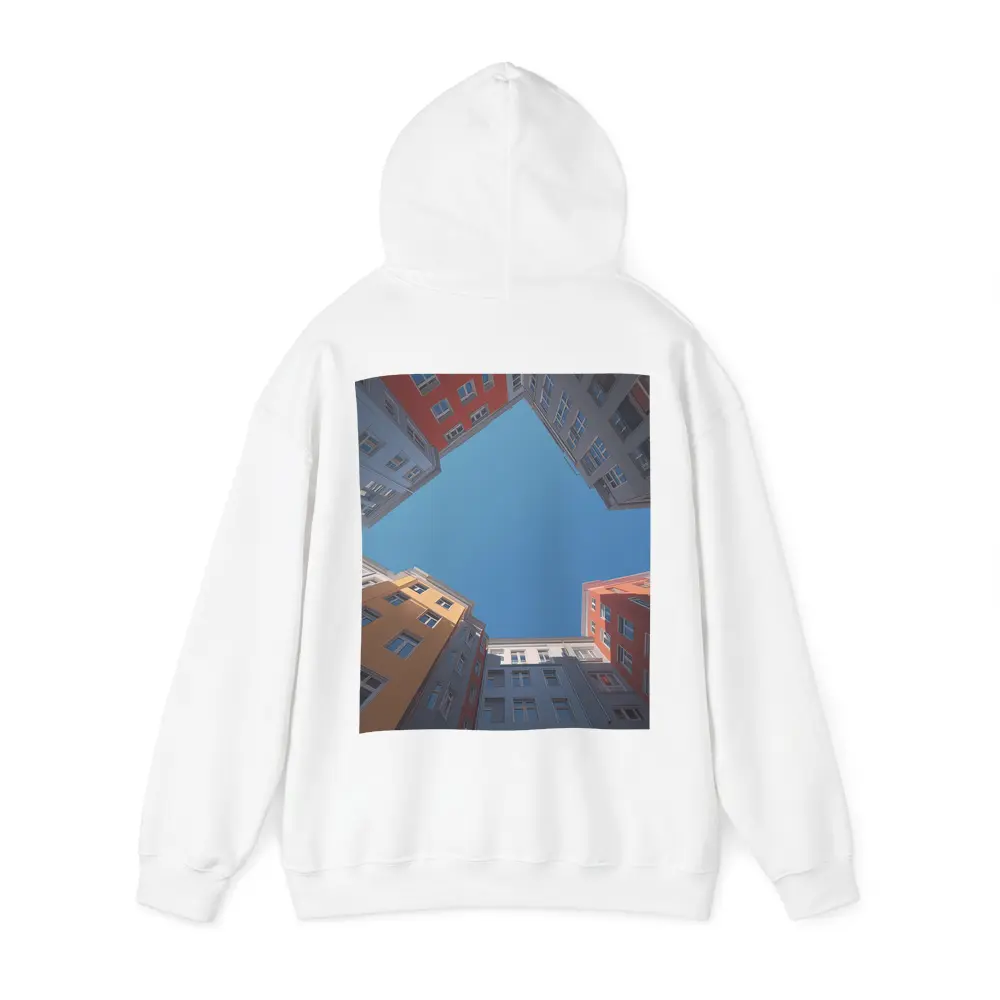 Looking Up Between Colorful City Buildings Sky – Hoodies