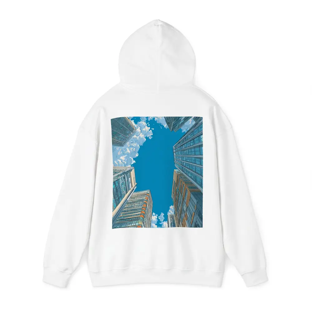 Looking Up City Skyscrapers Blue Sky – Hoodies