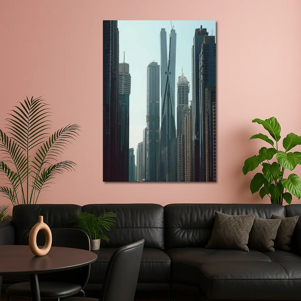 Dubai Skyscrapers Crossing Towers City Skyline – Wall Art