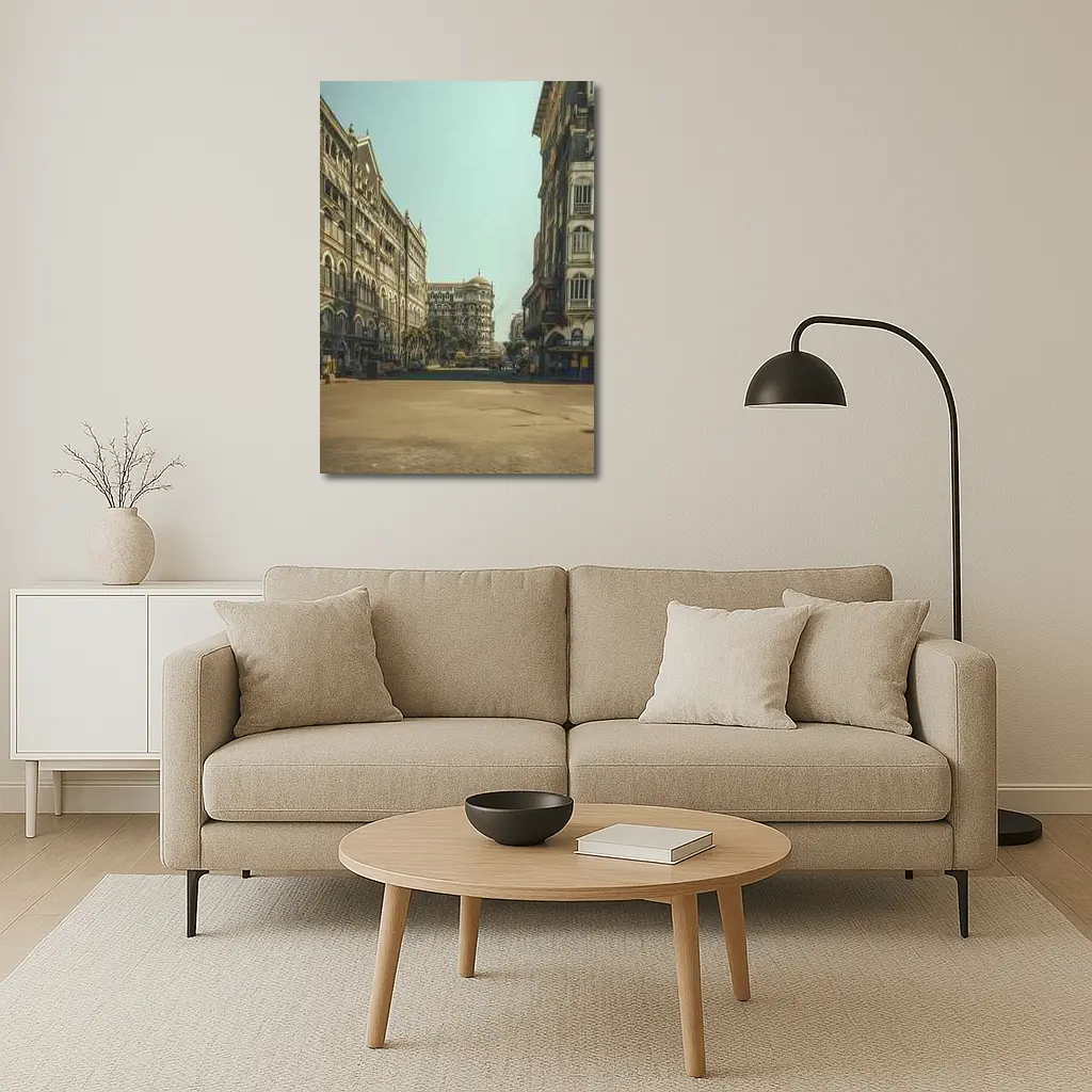Mumbai Colonial Architecture Empty Street Scene – Wall Art