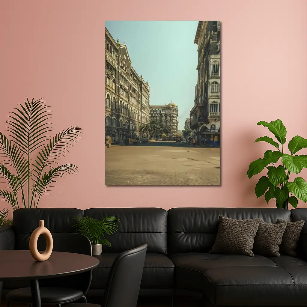 Mumbai Colonial Architecture Empty Street Scene – Wall Art