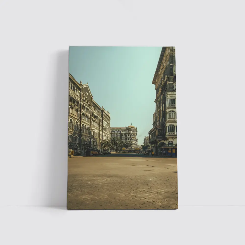 Mumbai Colonial Architecture Empty Street Scene – Wall Art