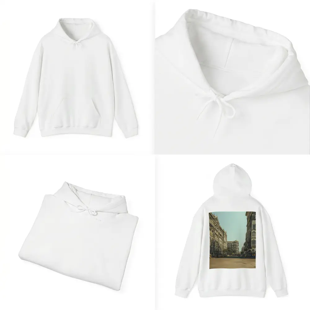 Mumbai Colonial Architecture Empty Street Scene – Hoodies
