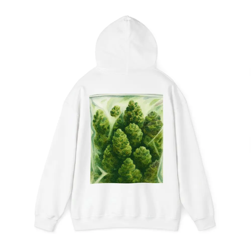 Cannabis Buds Watercolor Painting Green Bag – Hoodies