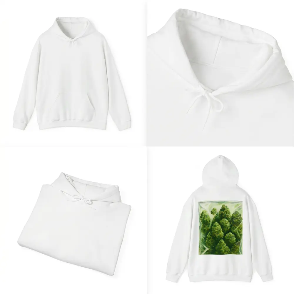 Cannabis Buds Watercolor Painting Green Bag – Hoodies