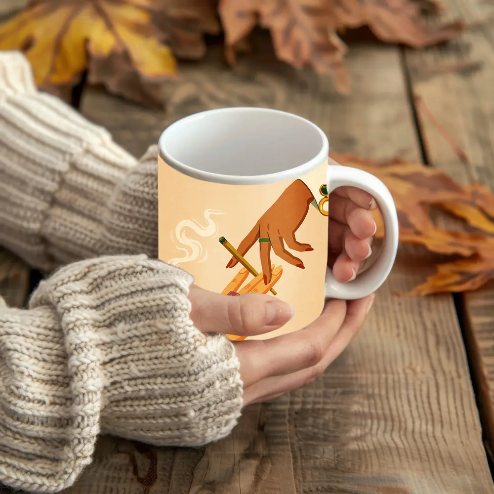 Sharing Is Caring Cannabis Retro Illustration – Mugs