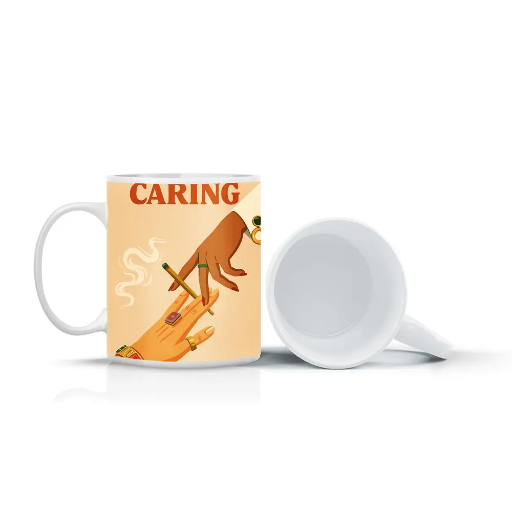 Sharing Is Caring Cannabis Retro Illustration – Mugs