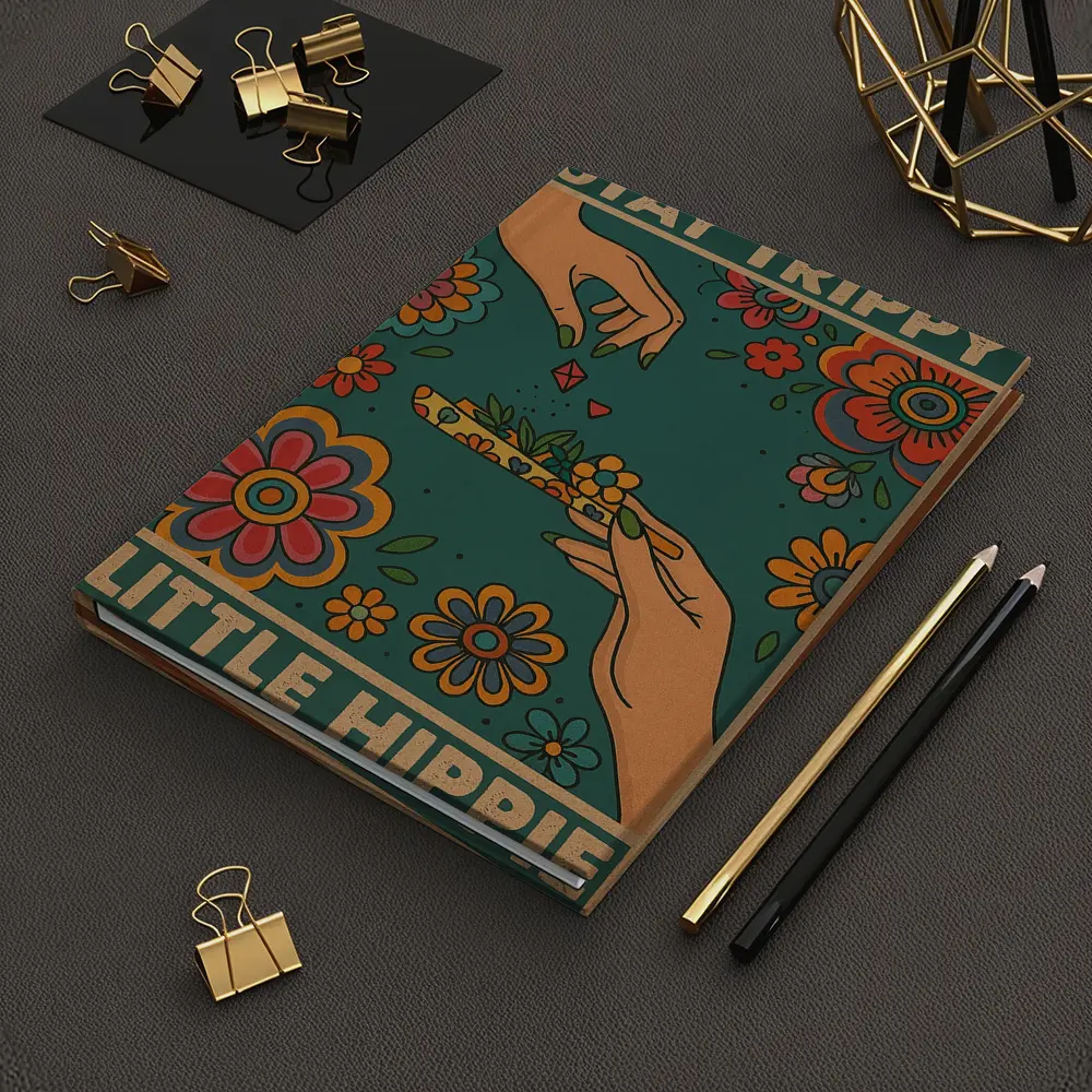 Stay Trippy Little Hippie Retro Floral Art – Notebooks