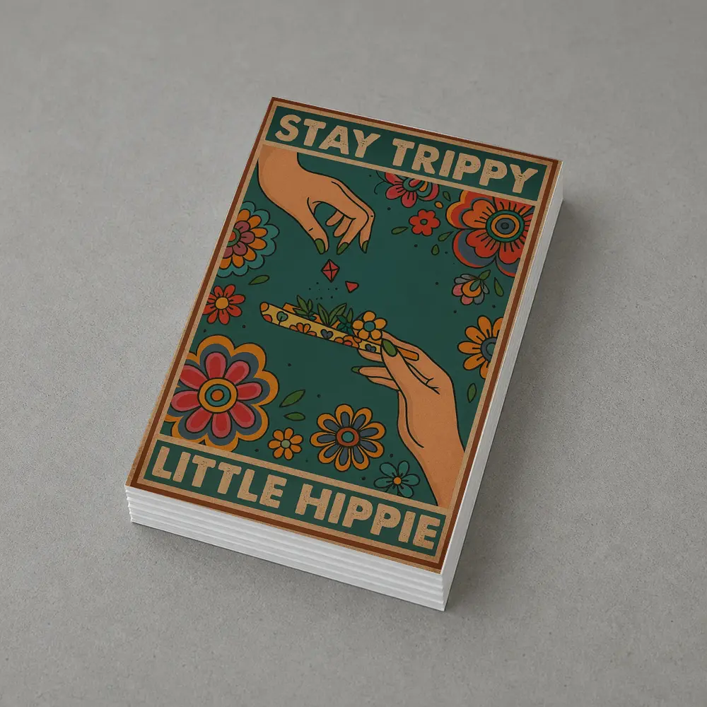 Stay Trippy Little Hippie Retro Floral Art – Postcards